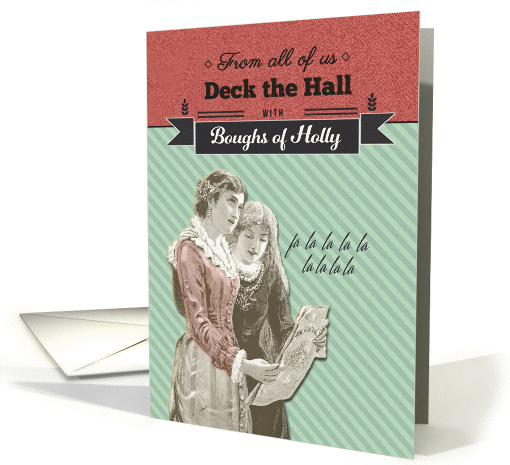 From all of us, Deck the Hall, Vintage Christmas card (1323730)