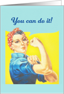 You can do it, Cancer Encouragement Card, Retro card