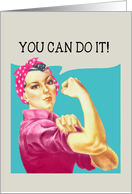 You can do it, Cancer Encouragement Card, Retro card