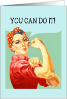You can do it, Cancer Encouragement Card, Retro card