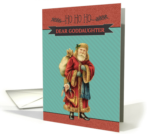 For Goddaughter, HO HO HO from Santa, Vintage card (1328014)