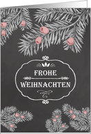 Frohe Weihnachten, Merry Christmas in German, Yew Branches card