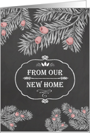 From our new Home, We’ve Moved, Christmas Greetings, Chalkboard effect card