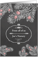 Customize for any Relation, Business Christmas Card, Chalkboard effect card