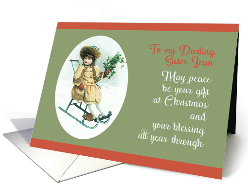 To my Darling Sister Jean, Vintage Christmas card (1547332)