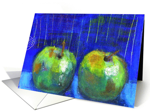 fruit of the spirit, bible scripture,apples, pastel painting card