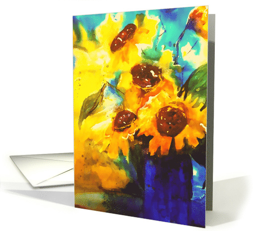 1 Peter 5:7, Encouragement, God Cares About You, Sunflowers card