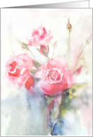 cancer survivor encouragement, pink watercolor roses, card