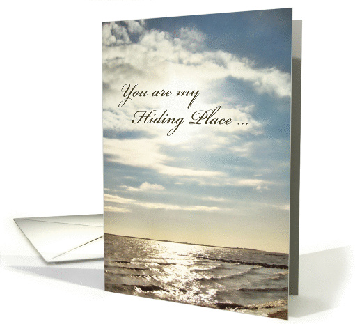 Christian Encouragement card, Psalm 32:7, seaside card (172421)