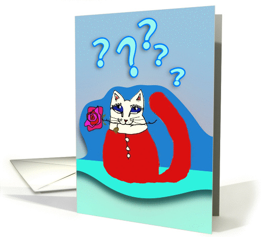 I love you, absentminded cat card (173490)