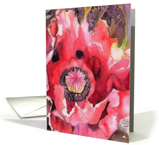 happy birthday, red poppy, christian birthday card (177150)