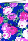 happy birthday pink,red roses card