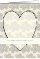 you are invited to a bridal shower - heart & flowers card
