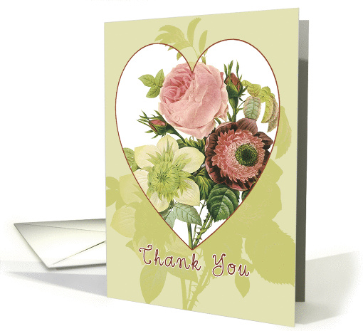 thank you to my foster parents -heart and flowers card (187017)