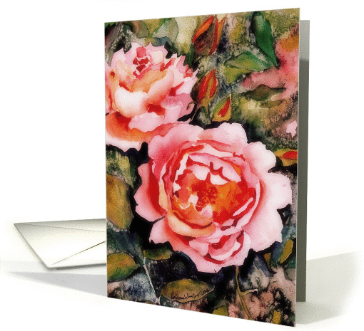 to my Foster Mom, happy birthday - pink roses card (187029)