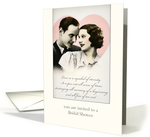 you are invited to a bridal shower, vintage couple card (187354)