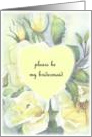 bridesmaid- white rose heart pale card