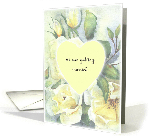 save the date,wedding- white rose heart pale card (187384)