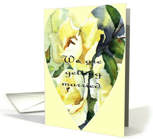 wedding save the date- white rose heart card (187474)