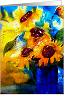 Sunflowers, Watercolor Painting, All Purpose Blank Note Card