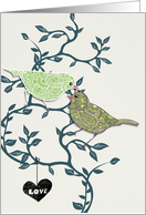 Two Love Birds Sitting in a Tree card