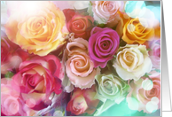 I miss you, thinking of you - dreamy bokeh roses card