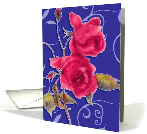 red roses for a blue lady, encouragement card (192903)