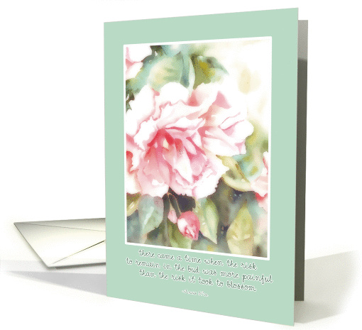 Encouragement card, starting something new, pink peony,... (193581)