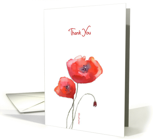 Thank you for your kindness, red poppies card (195385)