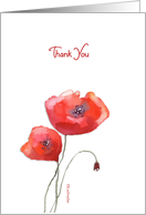 Thank you for your kindness, red poppies card