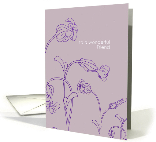 to a very special friend, floral purple card (196100)