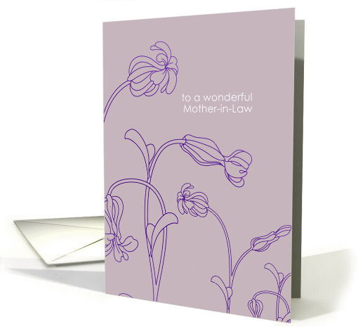 to a very special mother-in-law, floral purple card (196104)