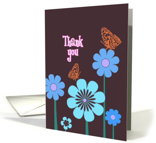 Thank You Flowers and Butterflies card (197608)