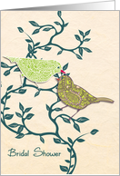 Bridal Shower invitation, two lovebirds in a tree card