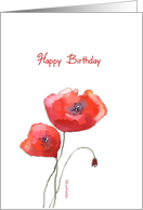 Happy Birthday Getting Older Poppy Flowers card