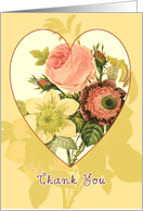 thank you for the gift, rose and flowers card