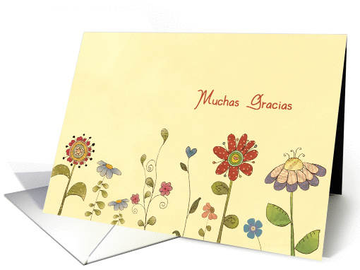 Muchas Gracias, Thank you in Spanish, flowers card (203985)