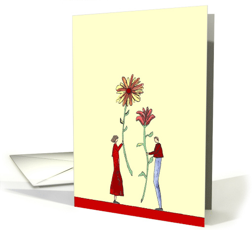 Mutual Birthday, Two Flowers, Drawing, card (204424)
