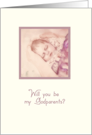 will you please be my godparents, pink card
