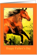 Happy Father’s Day to my Dad Horse Painting Orange card
