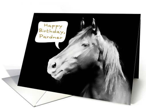 happy birthday, pardner, birthday card for kids, horse card (204864)