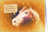 Happy Birthday, Pardner, Birthday Card for Kids, Horse card