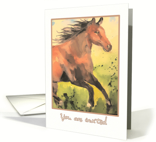you are invited, kids birthday party, horse card (204868)