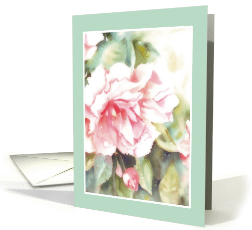 white peony, blank note card, watercolor painting card (206445)
