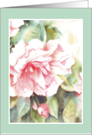 white peony, blank note card, watercolor painting card