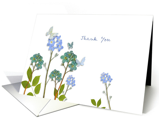 thank you for help, kindness, blue flowers card (206455)
