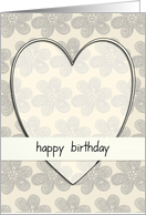 happy birthday, with all my heart, delicate floral birthday card