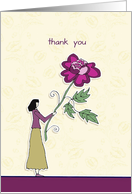 thank you for your help and kindness, illustration, lady with rose card