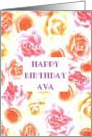 ava, happy birthday card