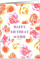 sophie, happy birthday card
